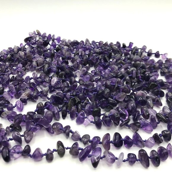 Necklace 8 strands amethyst beads 16" - 26" length - Picture 3 of 6